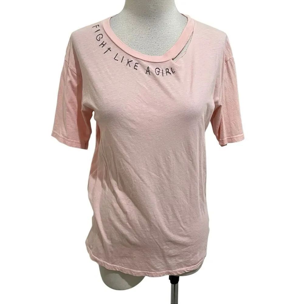 Project Social T x Urban Outfitters Women's Fight Like A Girl Tee Pink Small